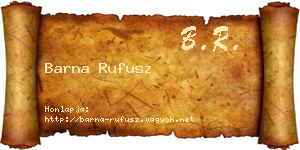 Barna Rufusz névjegykártya